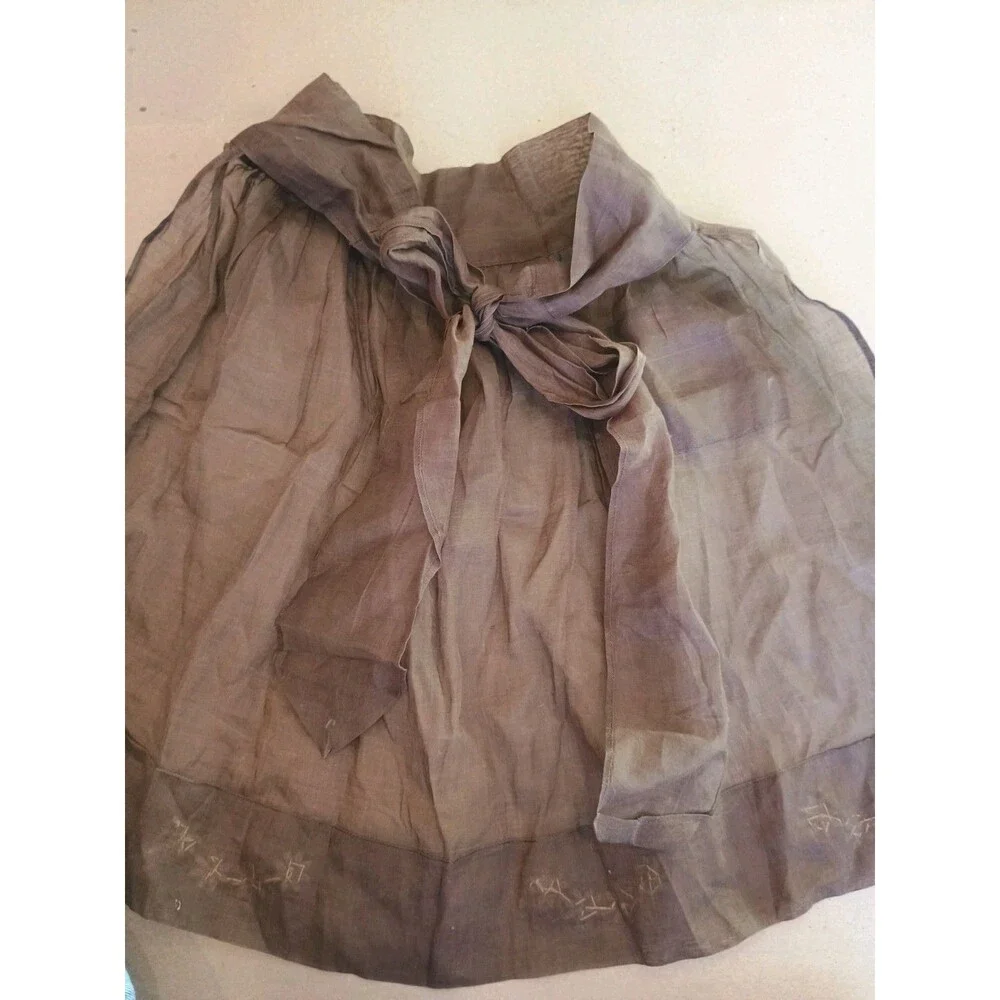 Vtg Half Apron Blue Brown Floral Pockets Cottage Core Granny Handmade Lot Of 2